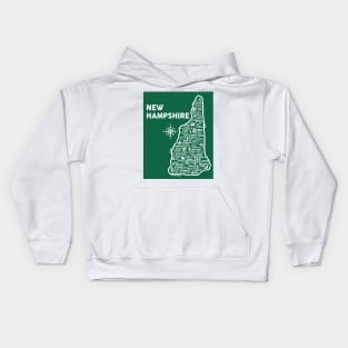 New Hampshire Map Kids Hoodie